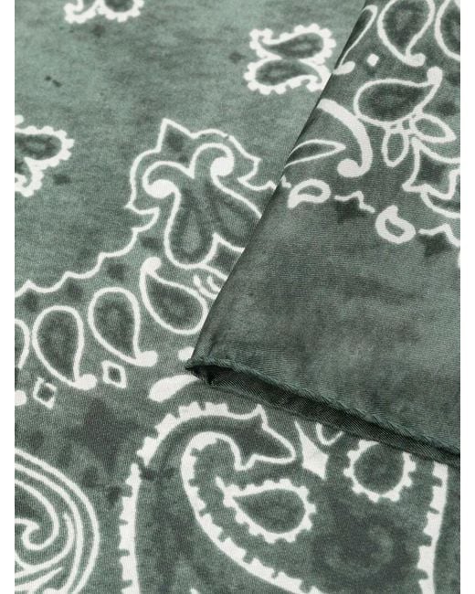 Golden Goose Deluxe Brand Green Paisley Silk Scarf