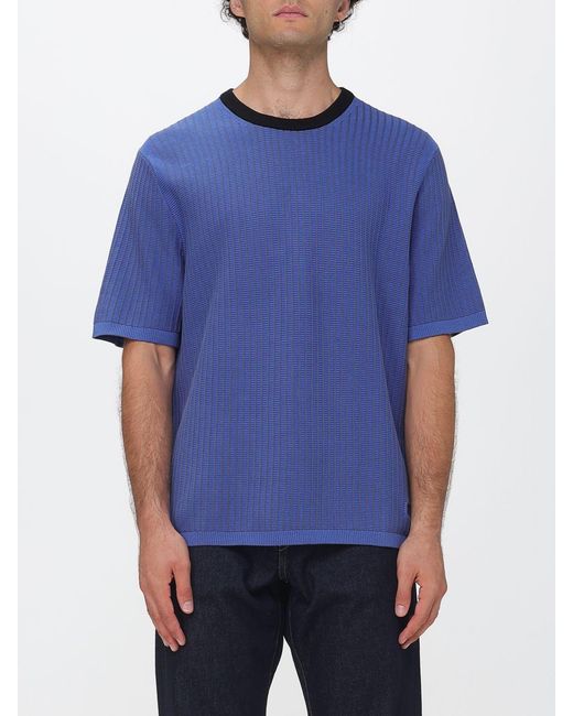 Paul Smith Blue Relaxed Fit Organic Cotton Crewneck T-Shirt for men