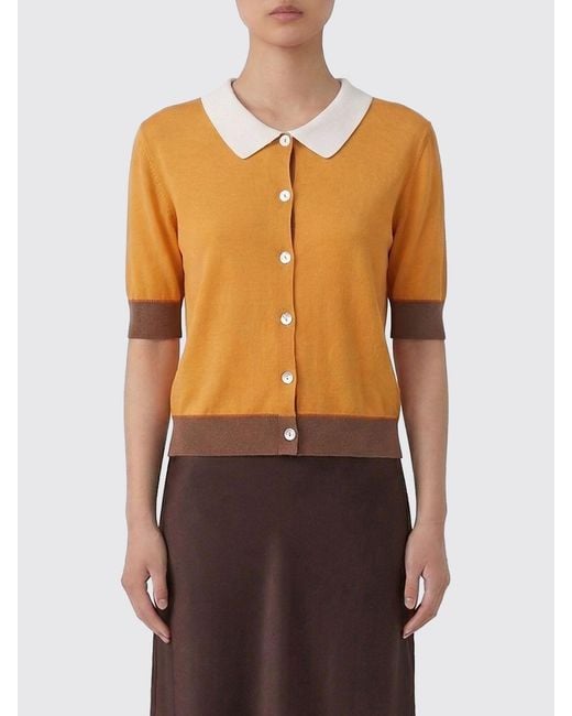 In bed with You Orange Cotton Blend Cardigan