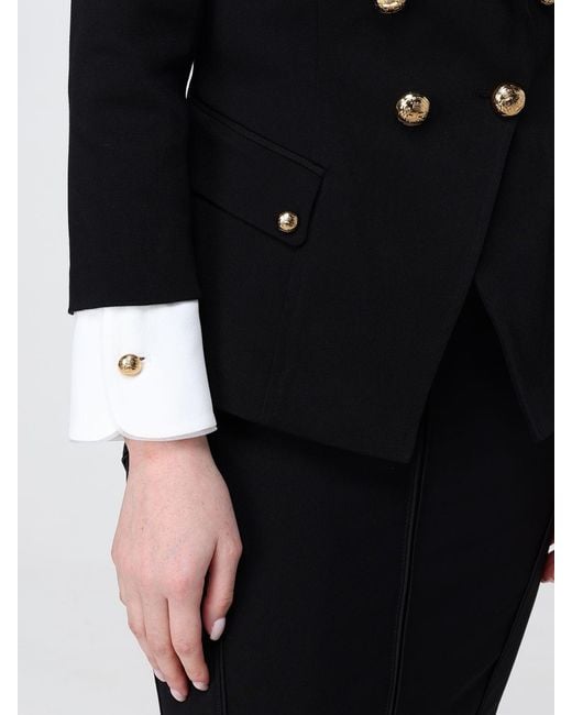 Elisabetta Franchi Black Double-Breasted Blazer
