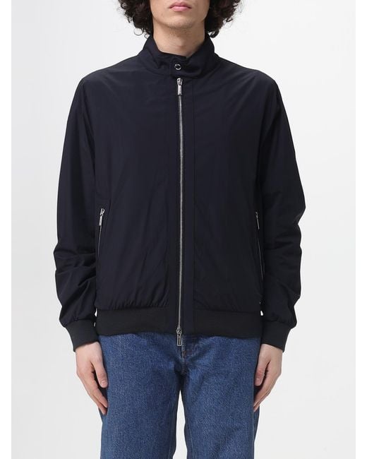 Moorer Blue Polyester Bomber Jacket for men
