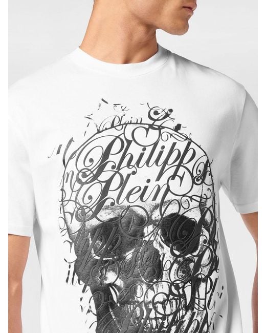 Philipp Plein White Skull Cotton T-Shirt for men