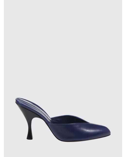 Herbert Levine Blue Leather Mules