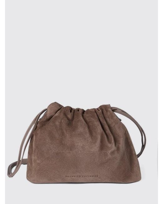 Brunello Cucinelli Brown Bc Duo Suede Bag
