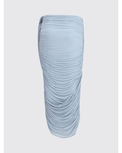 Magda Butrym Blue Draped Cupro Skirt