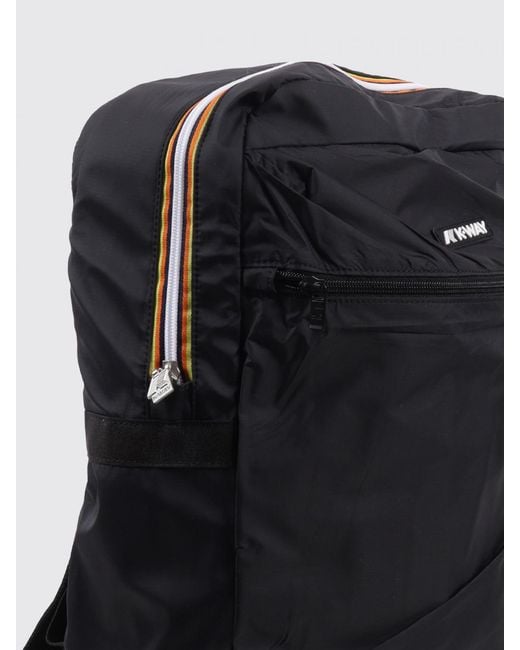 K-Way Black Laon Ripstop Nylon Backpack for men