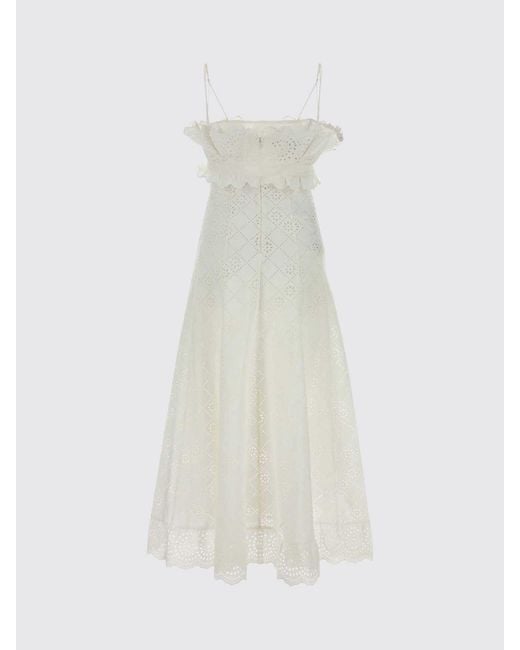 Alberta Ferretti White Embroidered Cotton Dress