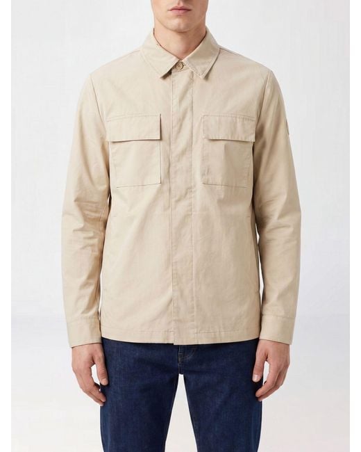 People Of Shibuya Natural Cotton Blend Shirt Jacket With Patch Pockets for men