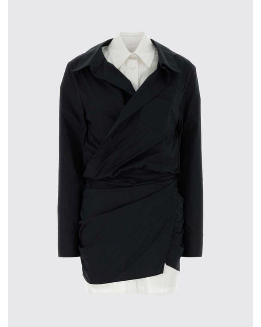 The Attico Black Stretch Cotton Chemisier Dress