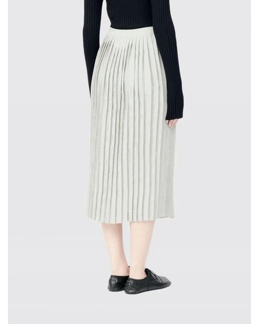 MM6 by Maison Margiela Gray Pleated Viscose Skirt