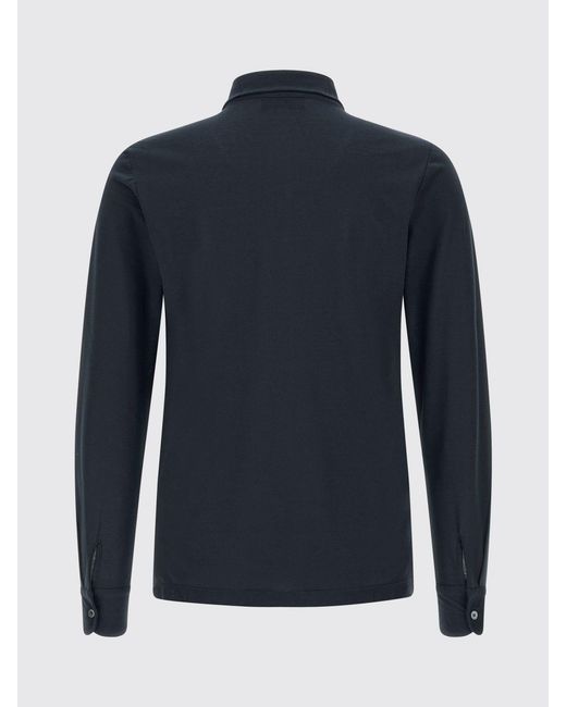 Incotex Blue Cotton Polo Shirt for men