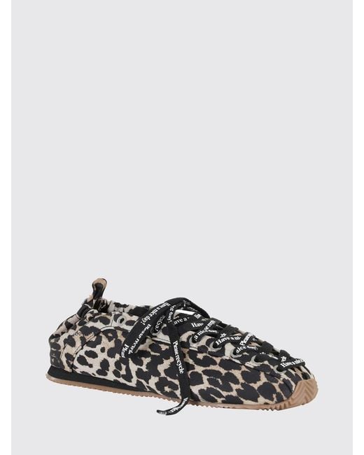 Ganni White Sporty Animal Print Ballerina Flats