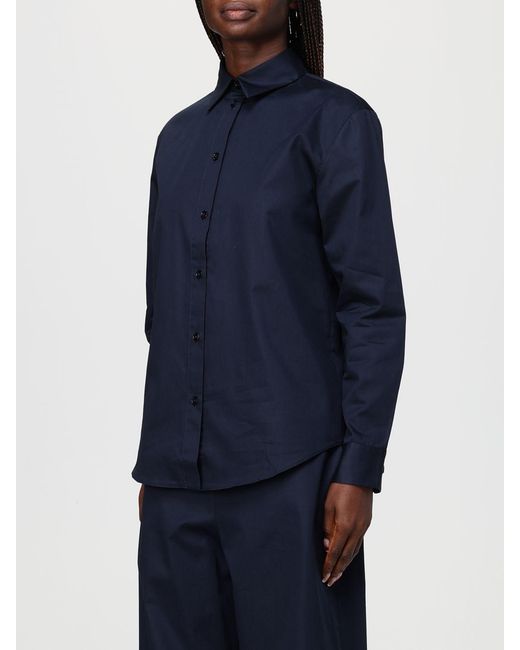Max Mara Blue Cotton Poplin Shirt