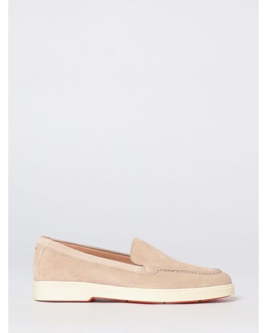 Santoni Natural Suede Loafers