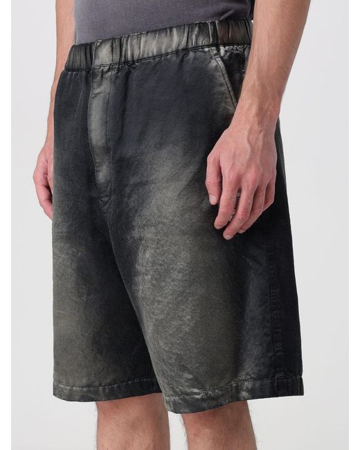 Maison Mihara Yasuhiro Black Abstract Print Cotton Jogging Shorts With Distressed Effect for men