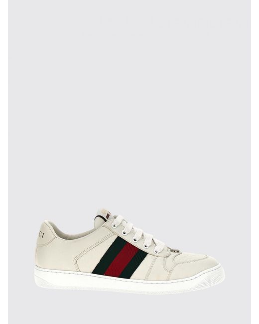 Gucci White Screener Leather Sneakers for men