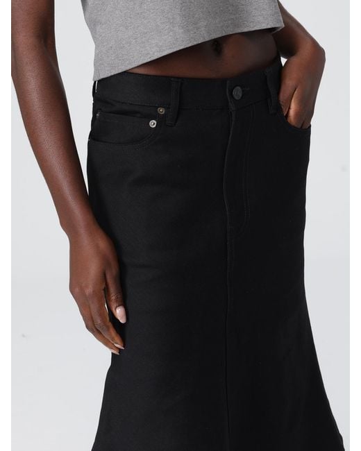 Balenciaga Black Flared Denim Skirt