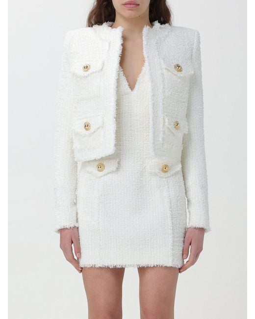 Balmain hotsell white coat