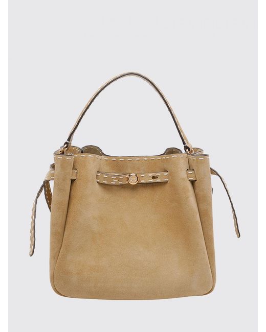Tory Burch Natural Romy Mini Suede Bucket Bag