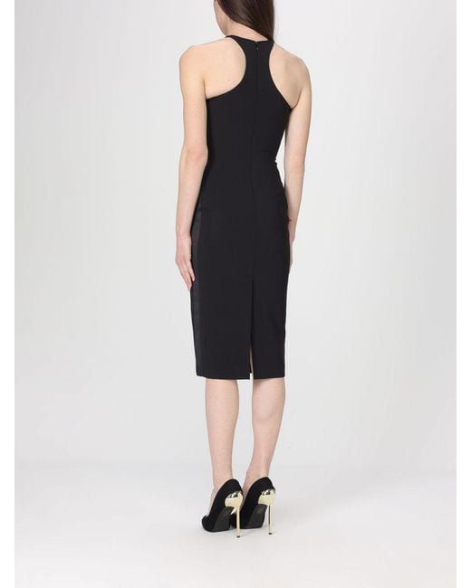 Elisabetta Franchi Black Crêpe Midi Dress