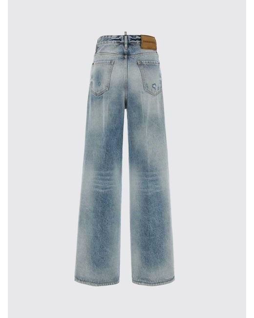 DSquared² Blue Cotton Denim Straight Jeans