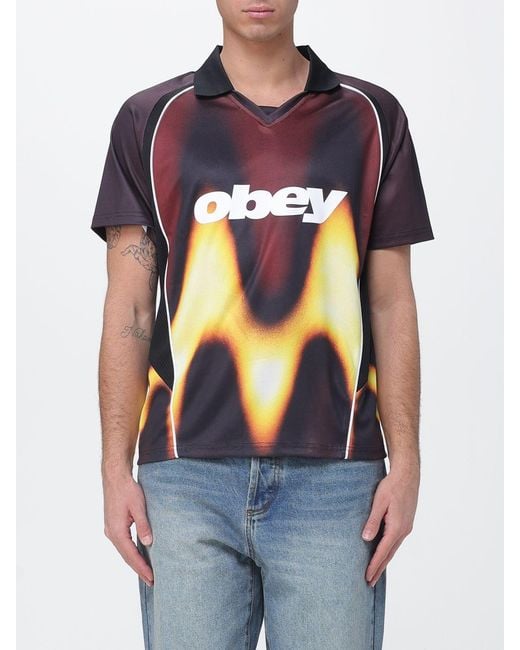 Obey Blue Printed Jersey T-Shirt for men