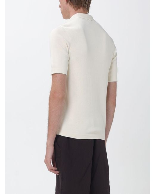 Fred Perry White Slim Fit Short-Sleeved Knit Shirt With Embroidered Logo for men