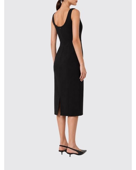Max Mara Black Off-The-Shoulder Cady Midi Sheath Dress With Square Neckline