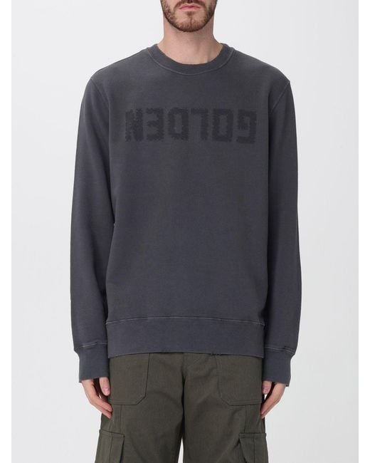 Golden Goose Deluxe Brand Gray Cotton Crew-Neck Sweatshirt With Logo for men