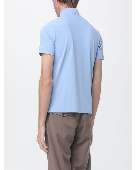 Heskimo Blue Nylon Polo Shirt for men