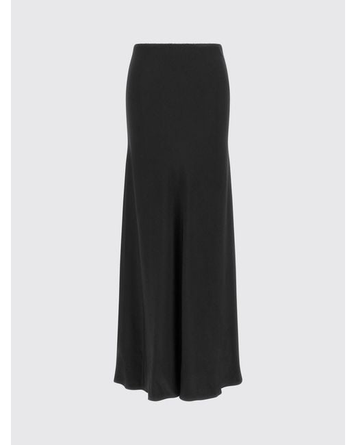 Fabiana Filippi Black High-Waisted Satin Midi Pencil Skirt