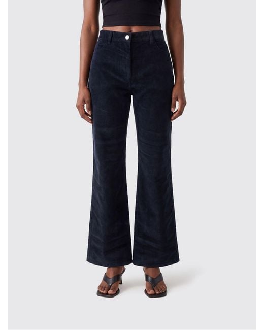 Totême  Blue Mid-Rise Flared Trousers