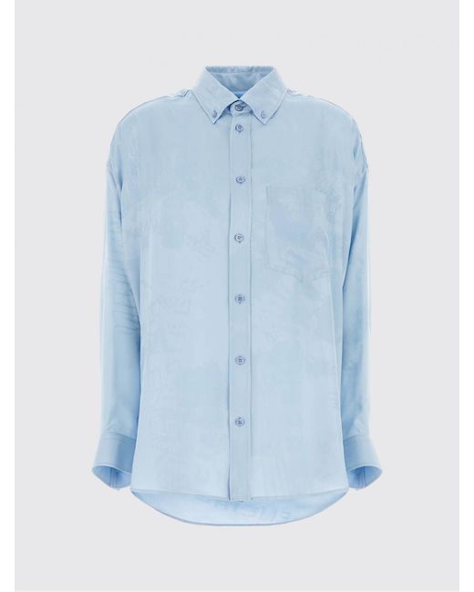 Balenciaga Blue Silk Shirt
