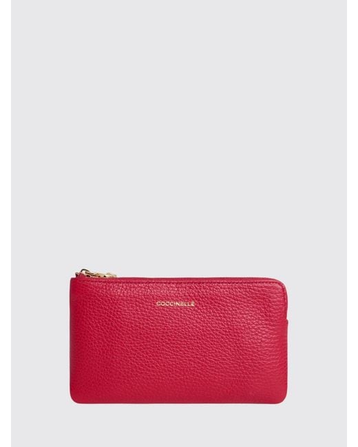 Coccinelle Red C-Me Softy Grained Leather Pouch