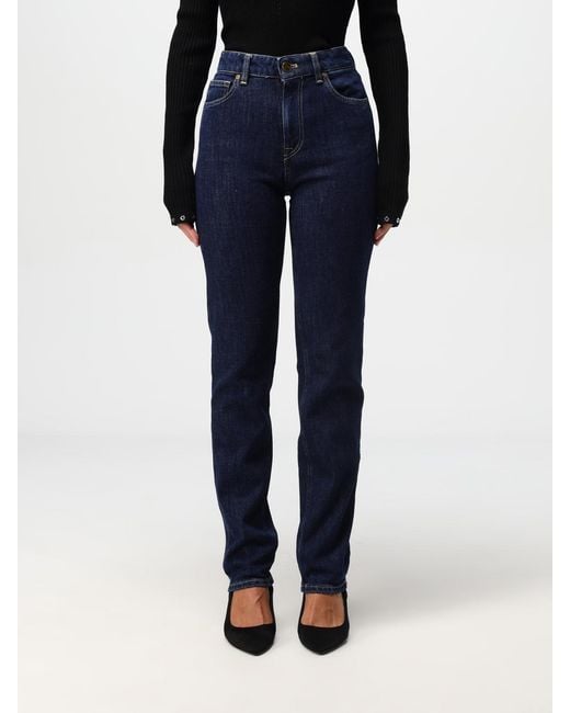 PT01 Blue High-Rise Straight-Leg Denim Jeans