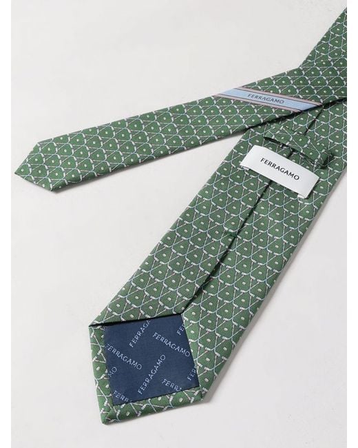 Ferragamo White Hockey Print Silk Tie for men