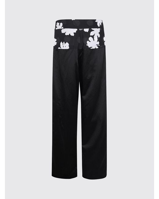 Dries Van Noten Blue Floral Cotton Blend Palazzo Trousers for men