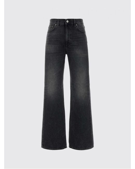 Haikure Black Cotton Denim Wide Leg Jeans