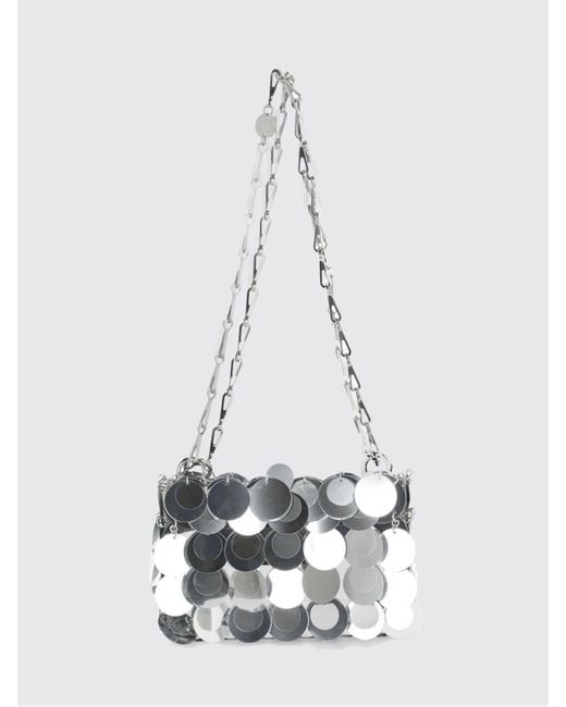 Rabanne White Mini Sparkle Shoulder Bag