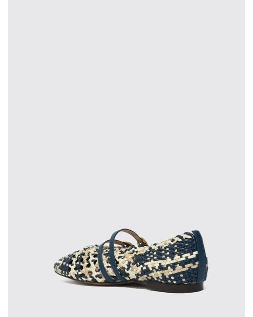 Coccinelle White Risako Woven And Perforated Leather Ballerinas