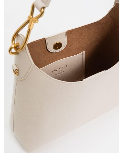 Twinset Natural Hobo Leather Bag