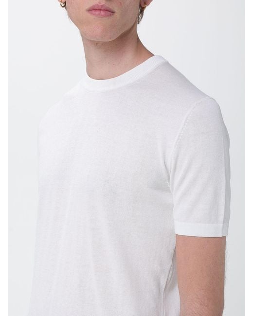 Brooksfield White Cotton Crew Neck Sweater for men
