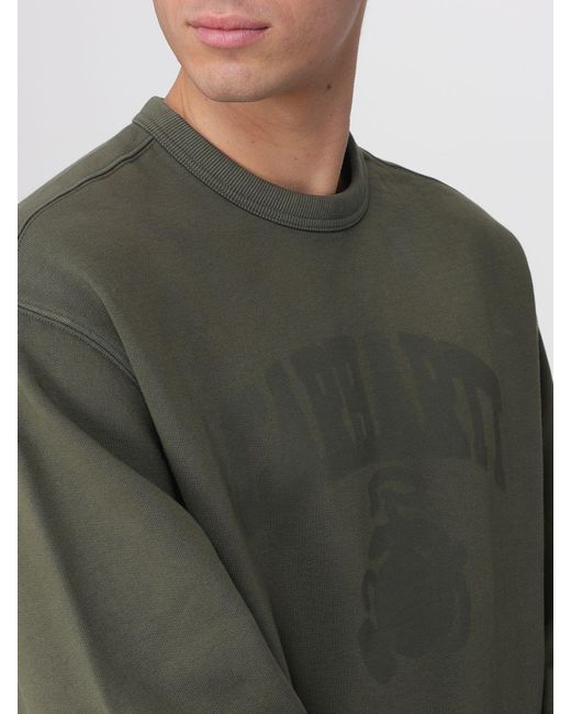 Carhartt Green Crew-Neck Sweatshirt With Logo for men