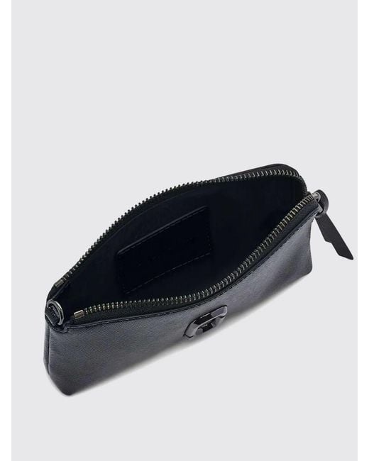 Marc Jacobs Black The Snapshot Leather Wristlet Pouch With Double J Logo