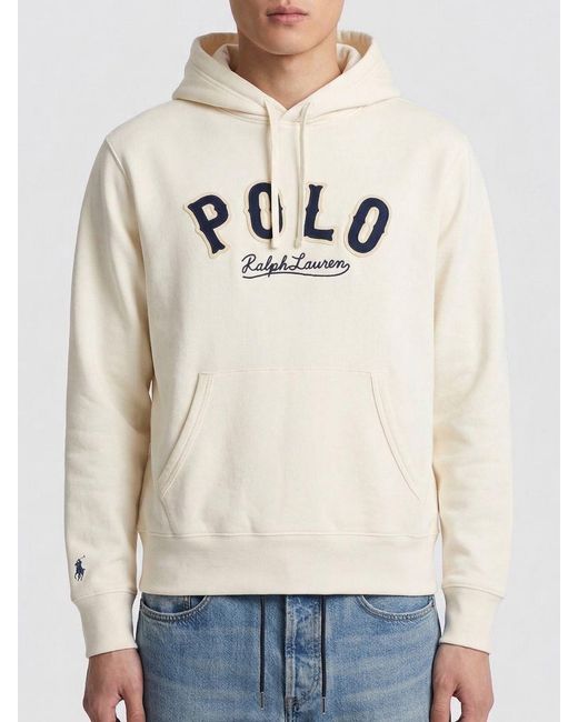 Polo Ralph Lauren Natural Cotton Blend Hoodie With Logo for men