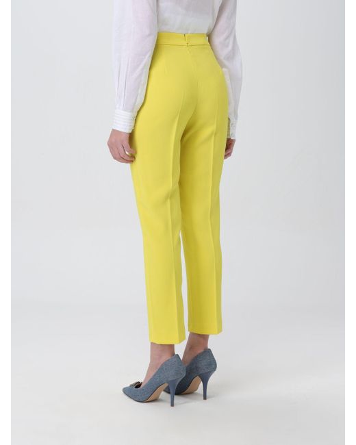 Pantalone in tessuto stretch di Pinko in Yellow