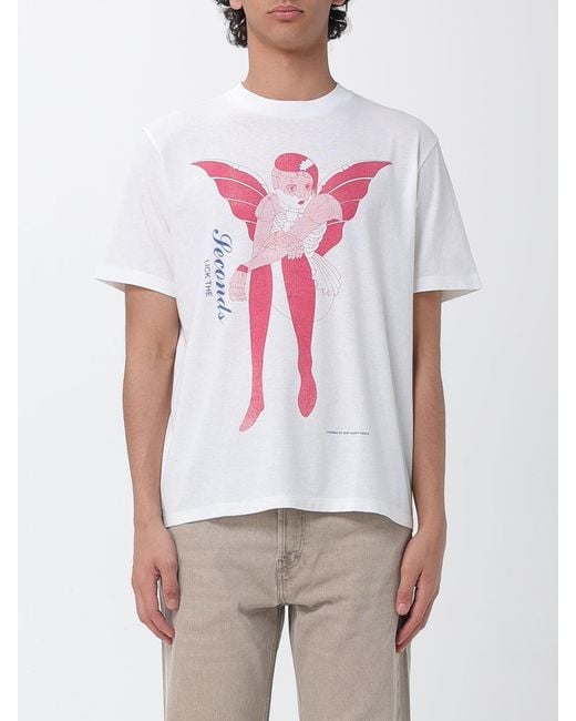 Our Legacy White Graphic Print Cotton T-Shirt With A Crew Neck for men