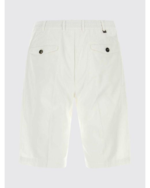 PT Torino White Velvet Tailored Shorts for men