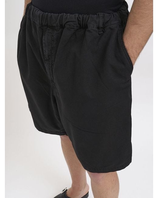 Paura Black Cotton Shorts for men