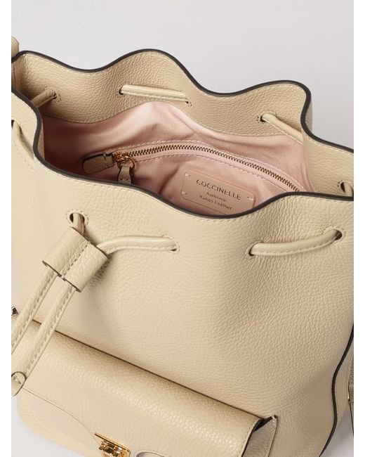 Coccinelle Natural Beat Generation Hammered Leather Bucket Bag